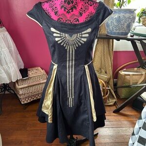 Hot Topic Fantastic Beasts Limited Edition Black and Gold Mini Dress